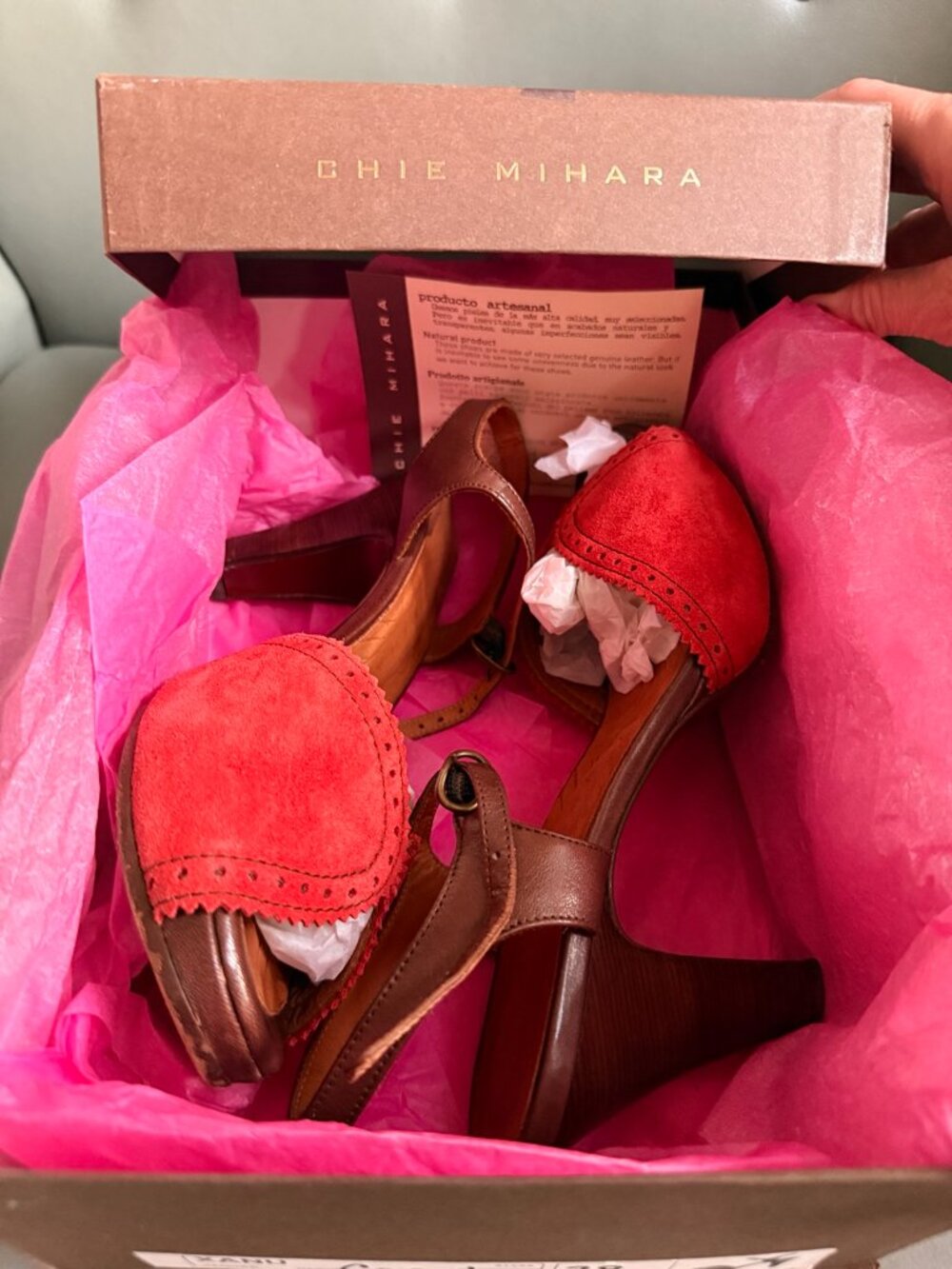 Chie Mihara Xanu Coral Suede Leather Sandals | EU 38 Made in Spain